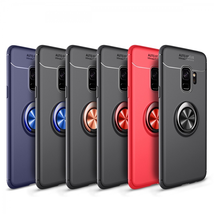 [Ring Bracket]TPU Shock Absorber Shell Creative Car Bracket Cover for Samsung Galaxy S9+/SM-G965F