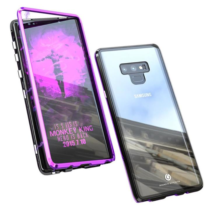 Samsung Galaxy Note 9 Protective Case ，[Magnetic Metal Frame + Tempered Glass Clear Back]