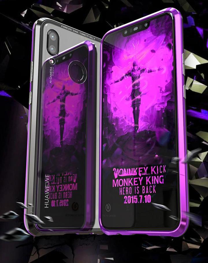 Huawei Nove 3 Protective Case ，[Magnetic Metal Frame + Tempered Glass Clear Back]