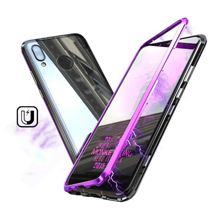 Huawei Nove 3 Protective Case ，[Magnetic Metal Frame + Tempered Glass Clear Back]