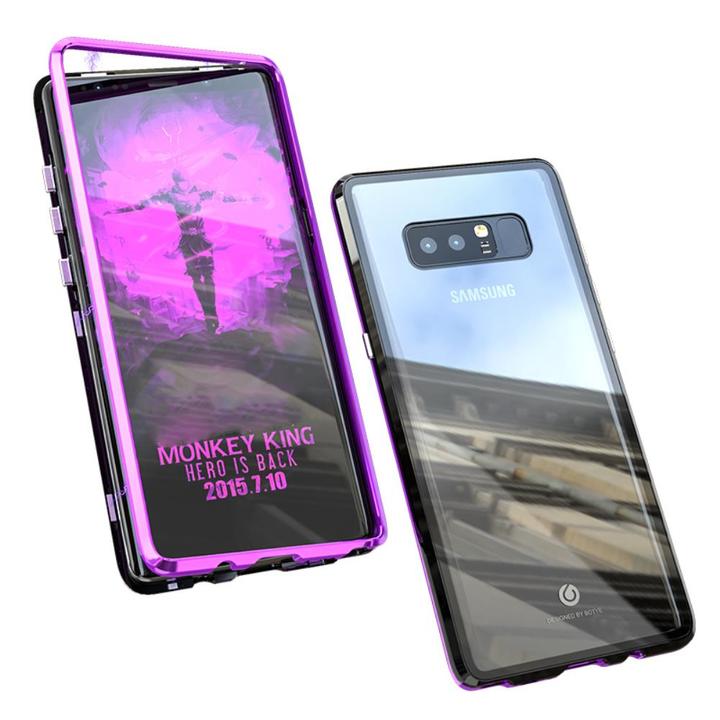 Samsung Galaxy Note 8 Protective Case ，[Magnetic Metal Frame + Tempered Glass Clear Back]
