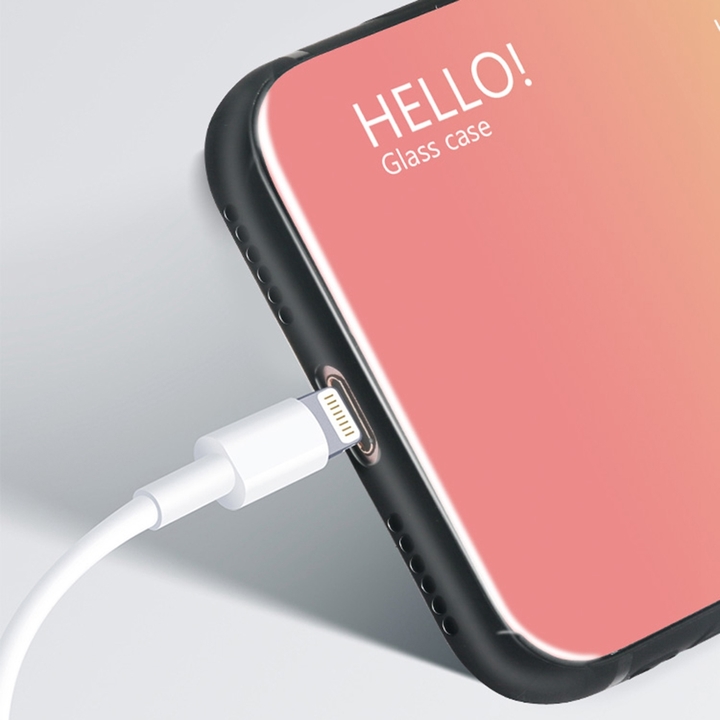 Gradient Change Color Tempered Glass Case Soft TPU Phone Cover Case for Xiaomi Mi 8