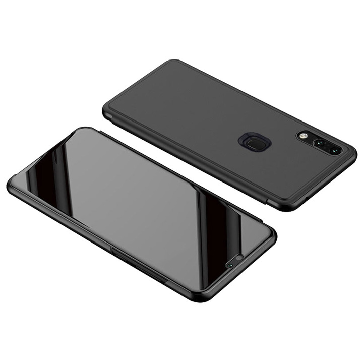 Translucent View Mirror Case Flip Electroplate Stand Smart Cover for Huawei P20 Lite(Nova 3E)