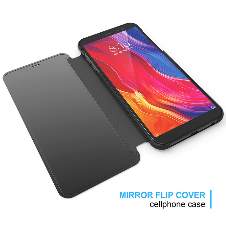 Translucent View Mirror Case Flip Electroplate Stand Smart Cover for Huawei P20 Lite(Nova 3E)