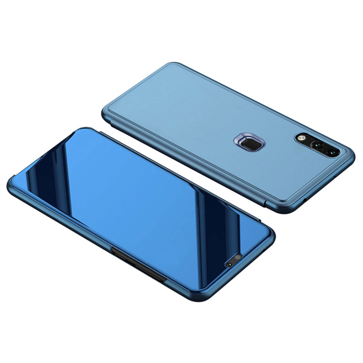 Translucent View Mirror Case Flip Electroplate Stand Smart Cover for Huawei P20 Lite(Nova 3E)