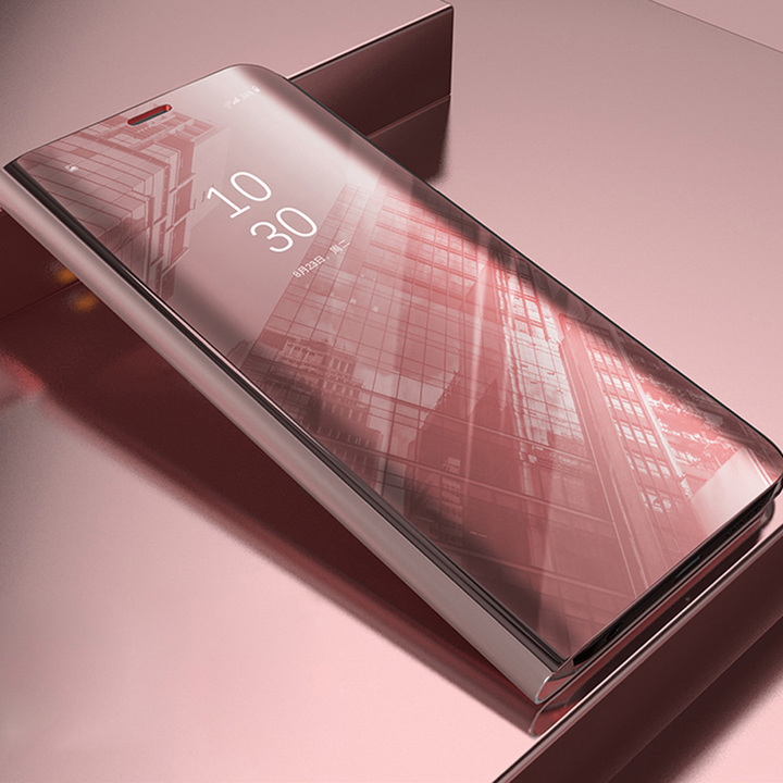 Translucent View Mirror Case Flip Electroplate Stand Smart Cover for Huawei P20 Lite(Nova 3E)