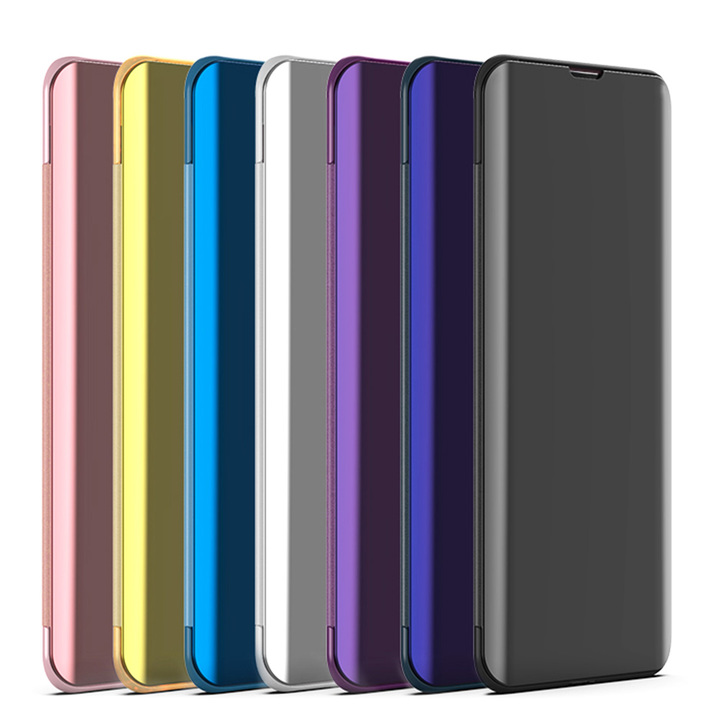 Translucent View Mirror Case Flip Electroplate Stand Smart Cover for  Xiaomi Mi Max 3