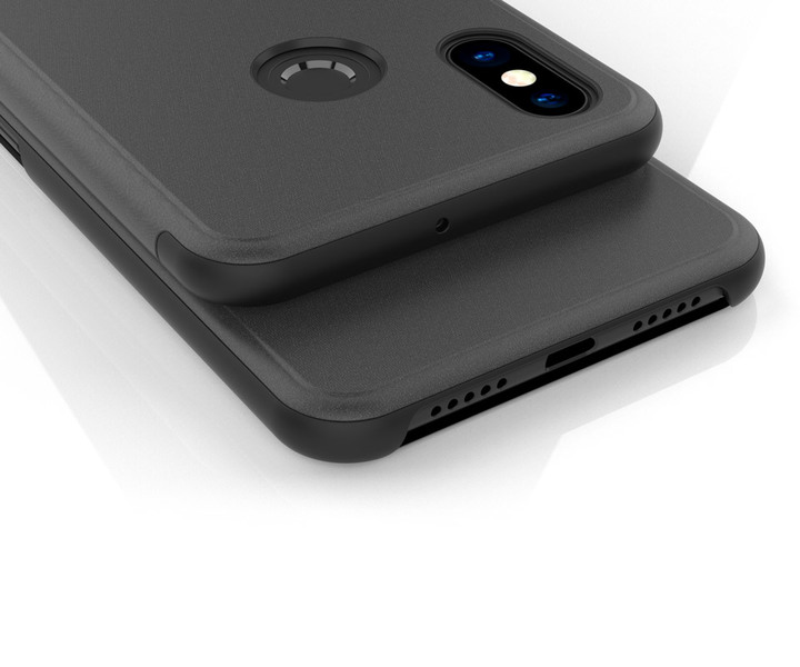 Translucent View Mirror Case Flip Electroplate Stand Smart Cover for  Xiaomi Mi 8