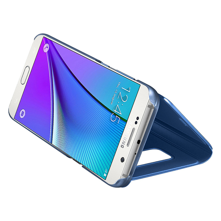 S-View Flip Case Ultra Slim Translucent Mirror Smart Case Cover for  Samsung Galaxy Note 5