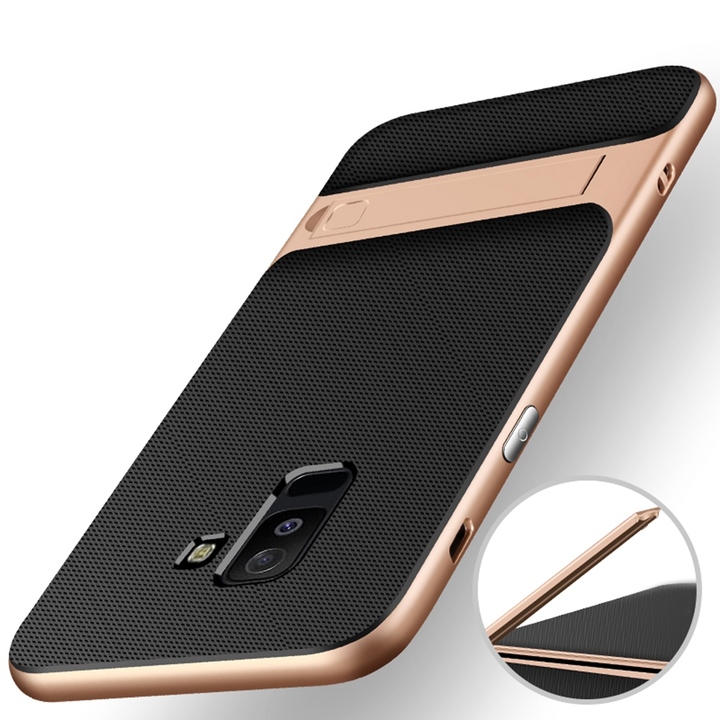 Dual Layer Protector Cover with Rugged PC Stand Bumper for Samsung Galaxy A6 plus 2018