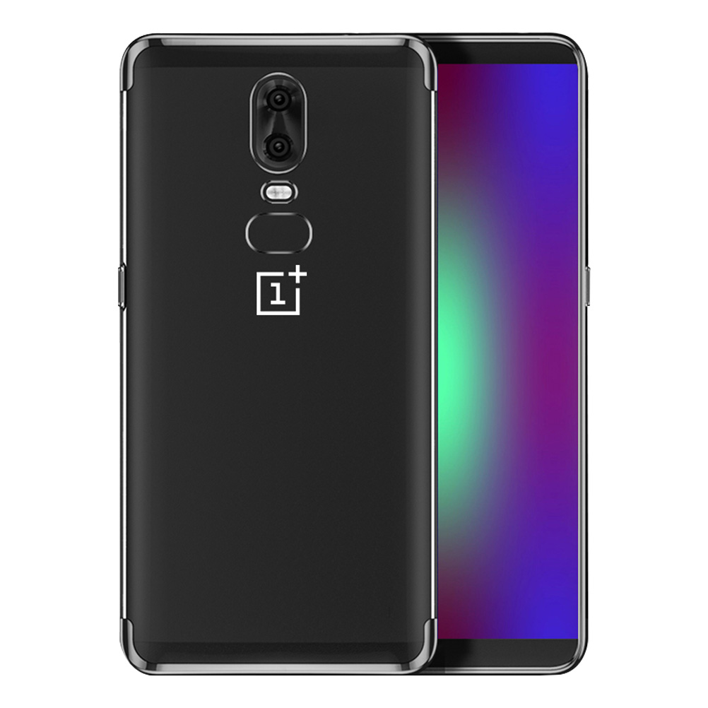 Soft TPU Transparent Plating Frame Shockproof Case for OnePlus 6