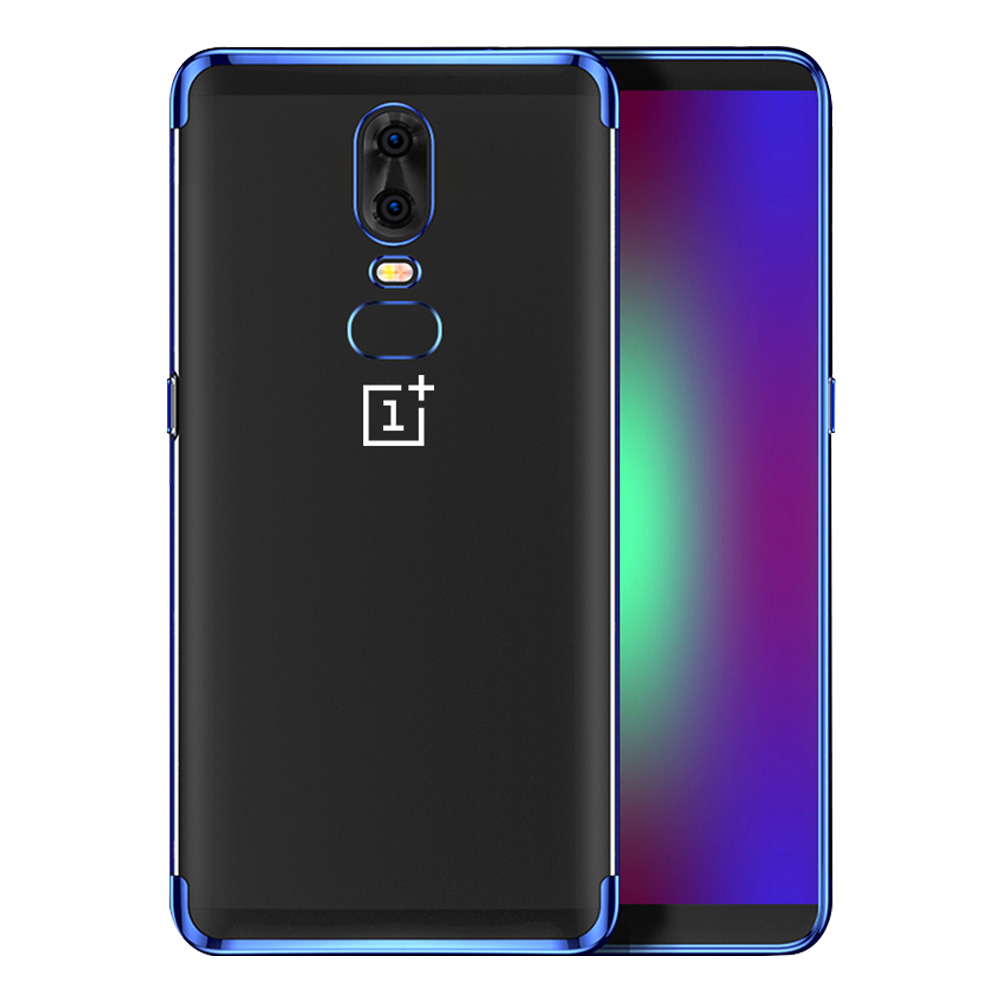 Soft TPU Transparent Plating Frame Shockproof Case for OnePlus 6