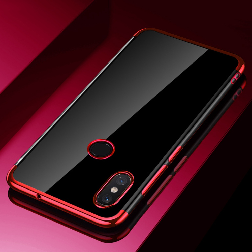 Soft TPU Transparent Plating Frame Shockproof Case for Xiaomi Mi Max 3