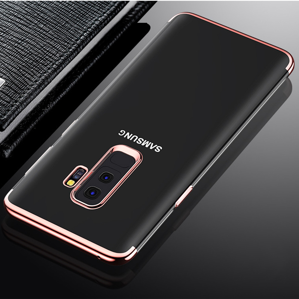 Soft TPU Transparent Plating Frame Shockproof Case for Samsung Galaxy S9