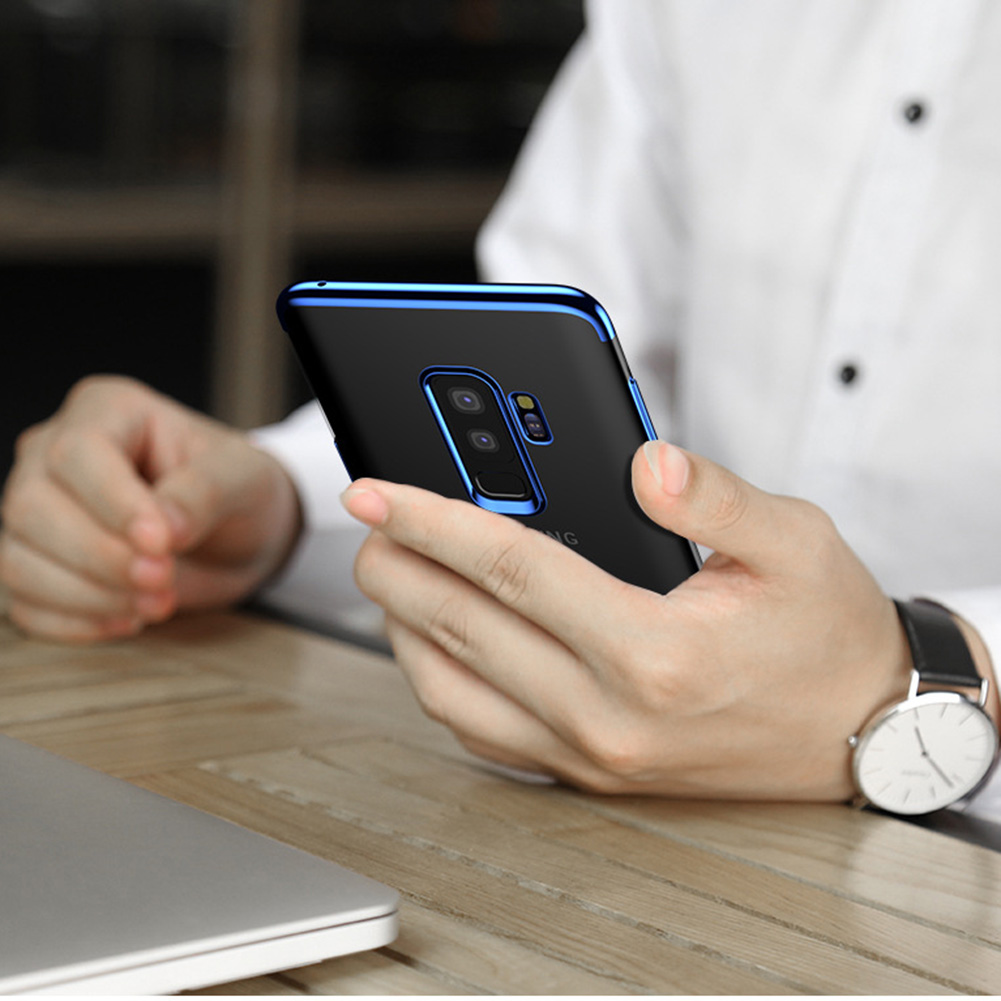 Soft TPU Transparent Plating Frame Shockproof Case for Samsung Galaxy S9