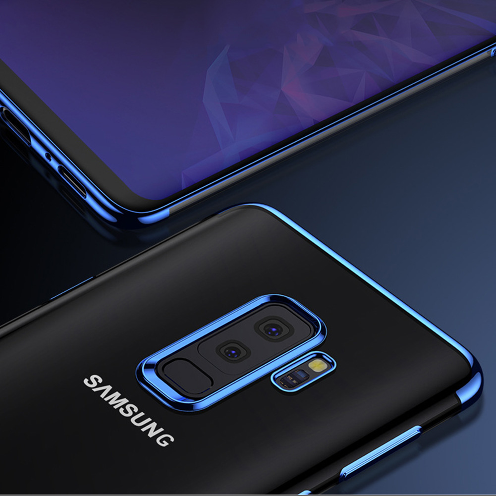 Soft TPU Transparent Plating Frame Shockproof Case for Samsung Galaxy S9