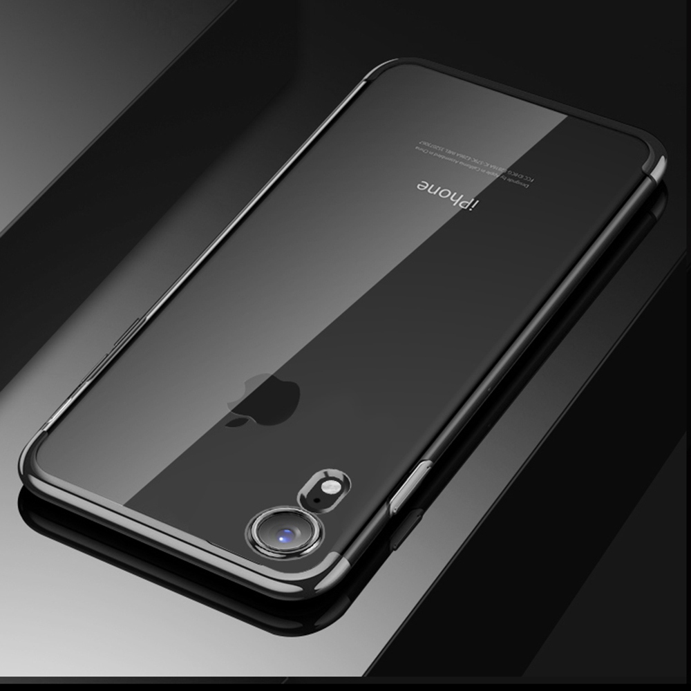 Soft TPU Transparent Plating Frame Shockproof Case for iPhone XR