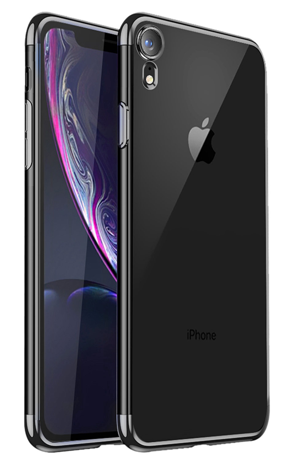 Soft TPU Transparent Plating Frame Shockproof Case for iPhone XR