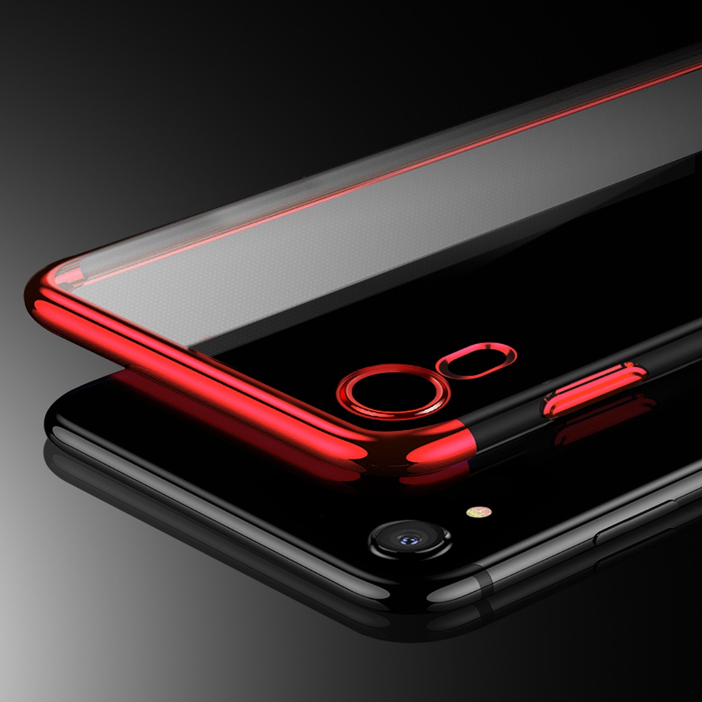 Soft TPU Transparent Plating Frame Shockproof Case for iPhone XR