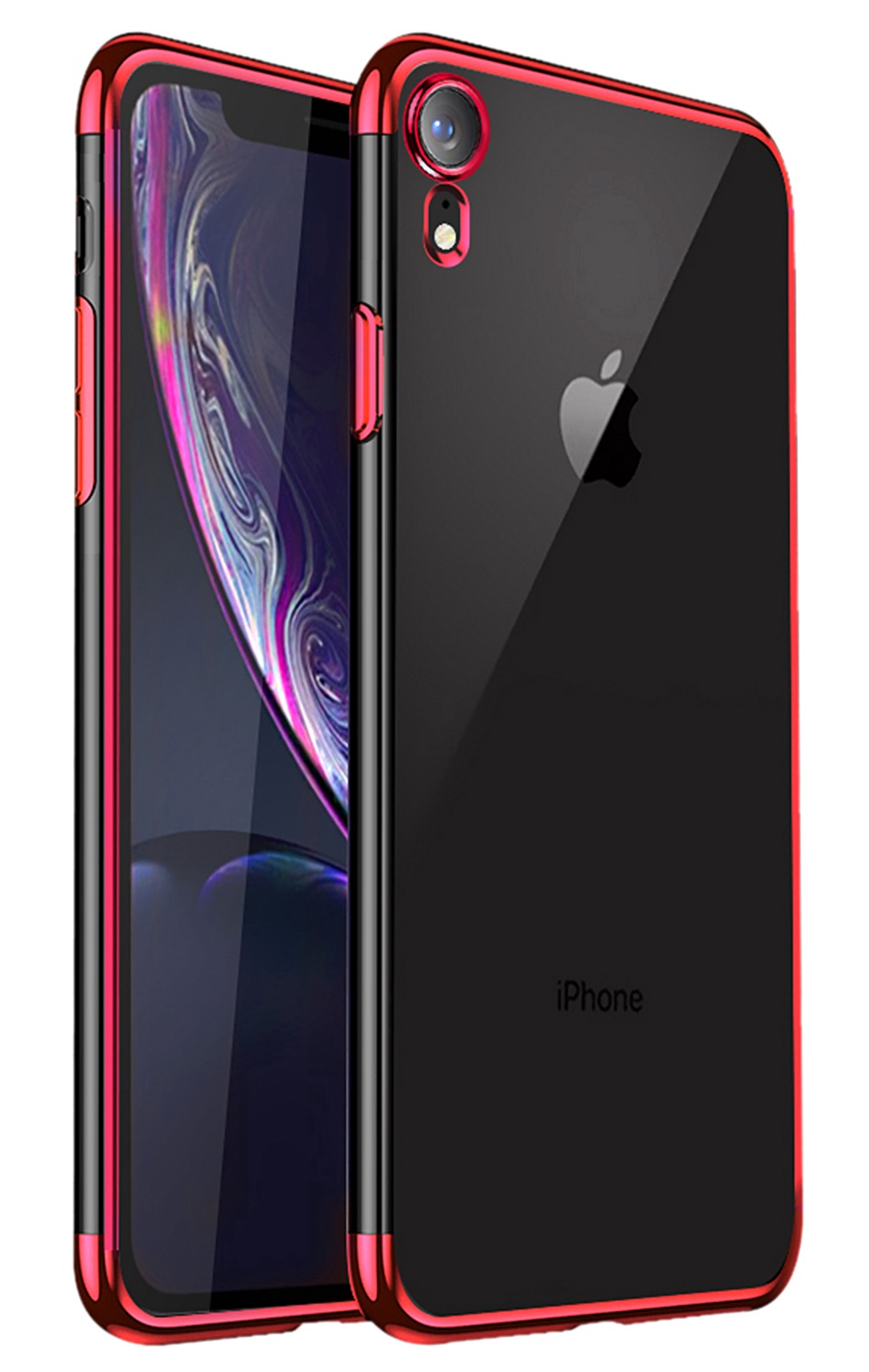 Soft TPU Transparent Plating Frame Shockproof Case for iPhone XR
