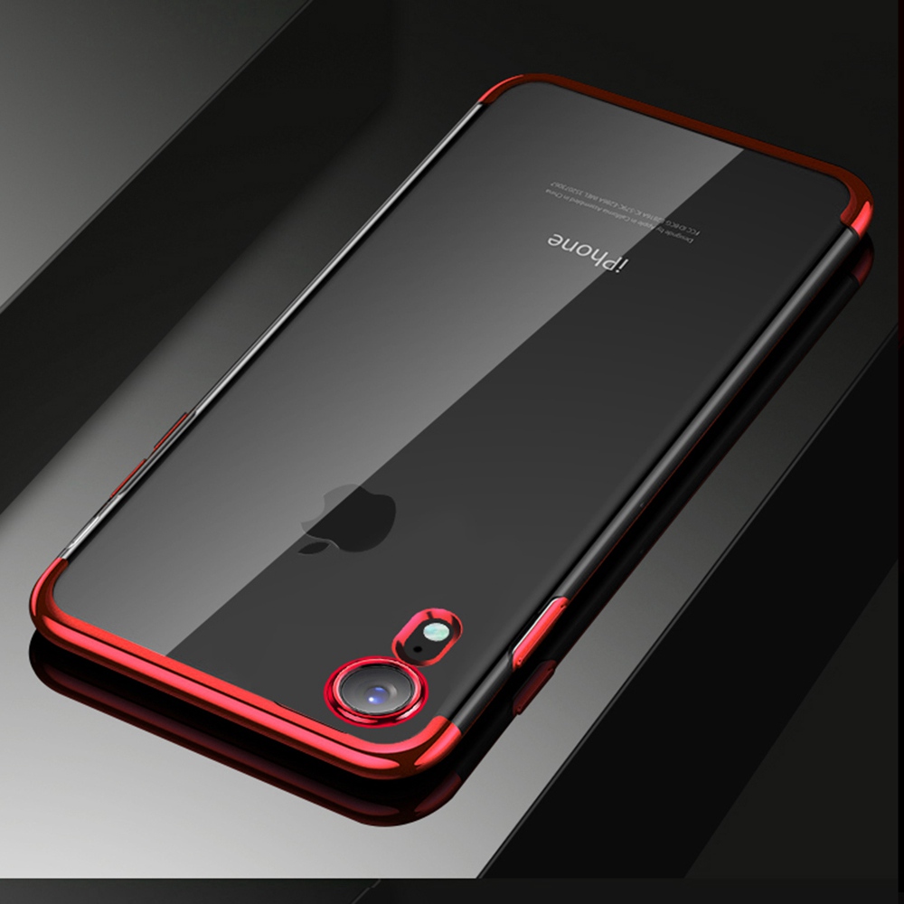 Soft TPU Transparent Plating Frame Shockproof Case for iPhone XR