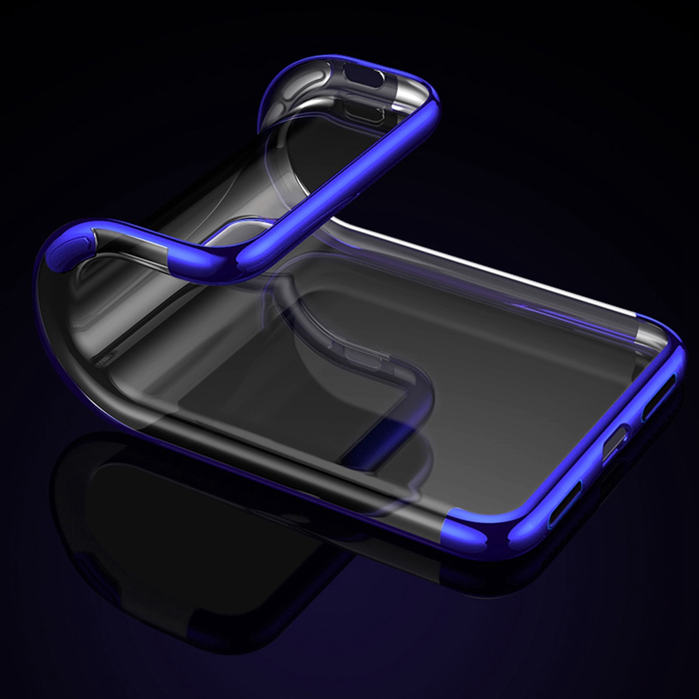 Soft TPU Transparent Plating Frame Shockproof Case for iPhone XR