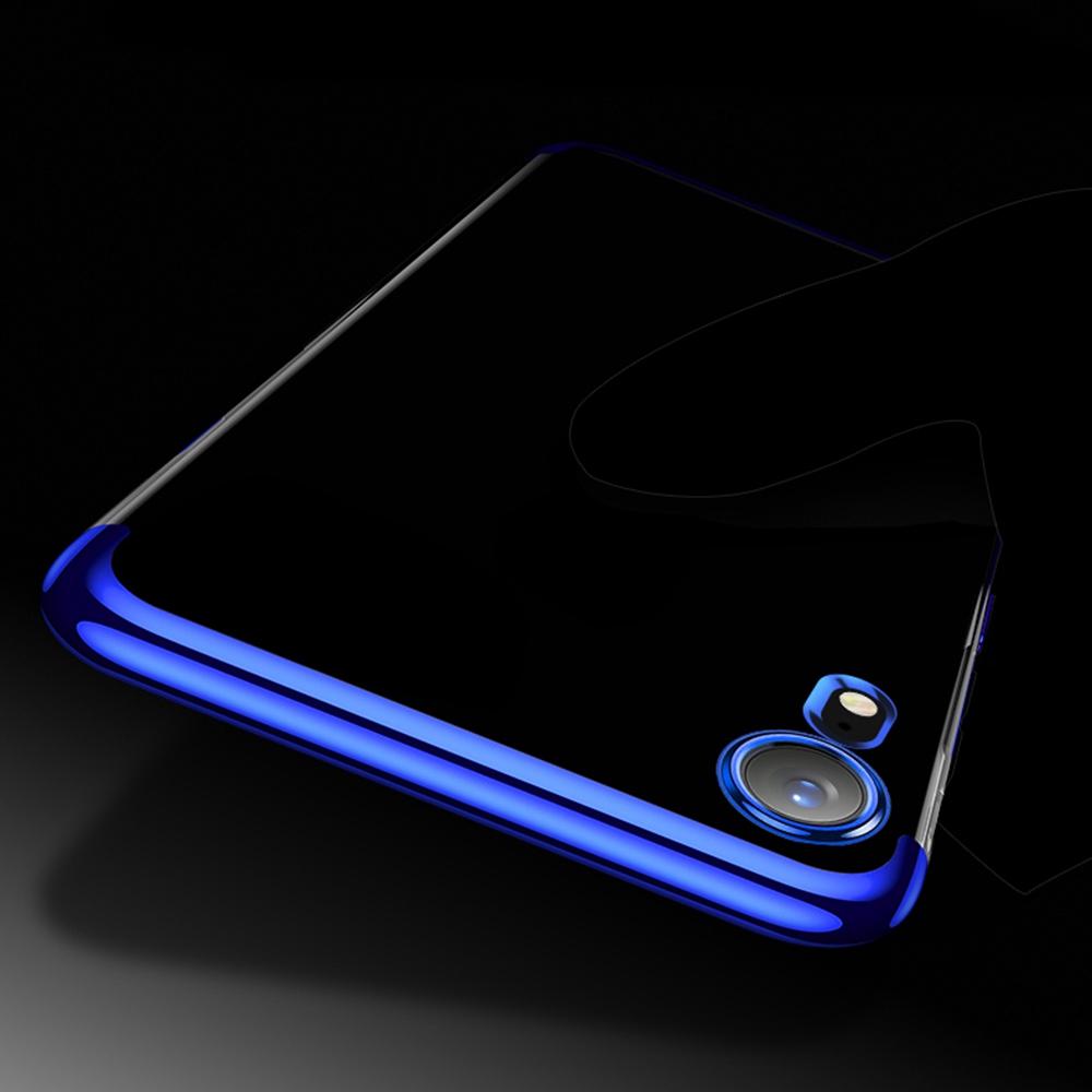 Soft TPU Transparent Plating Frame Shockproof Case for iPhone XR