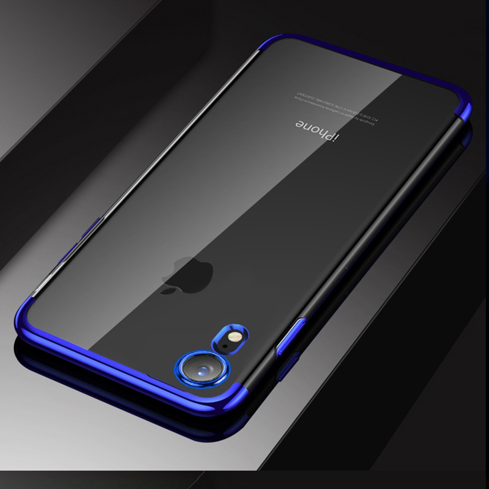 Soft TPU Transparent Plating Frame Shockproof Case for iPhone XR