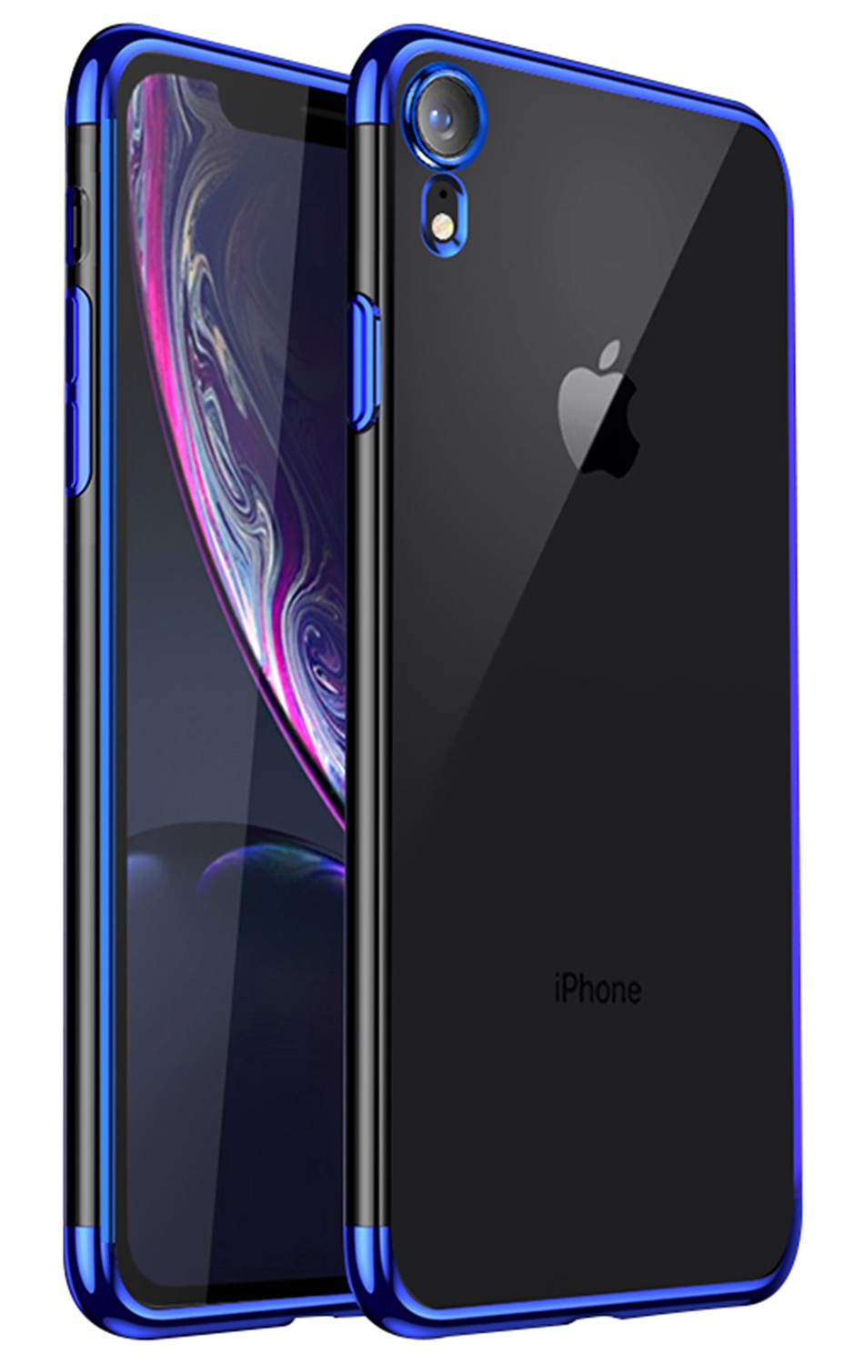 Soft TPU Transparent Plating Frame Shockproof Case for iPhone XR