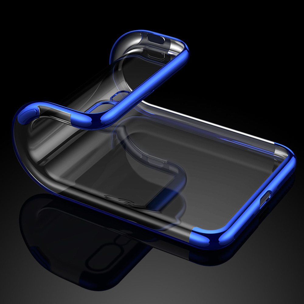 Soft TPU Transparent Plating Frame Shockproof Case for iPhone 7 iPhone 8