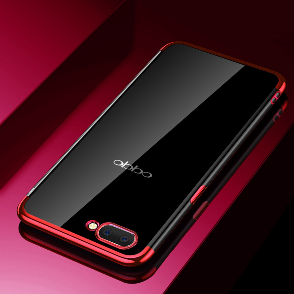 Soft TPU Transparent Plating Frame Shockproof Case for OPPO A5
