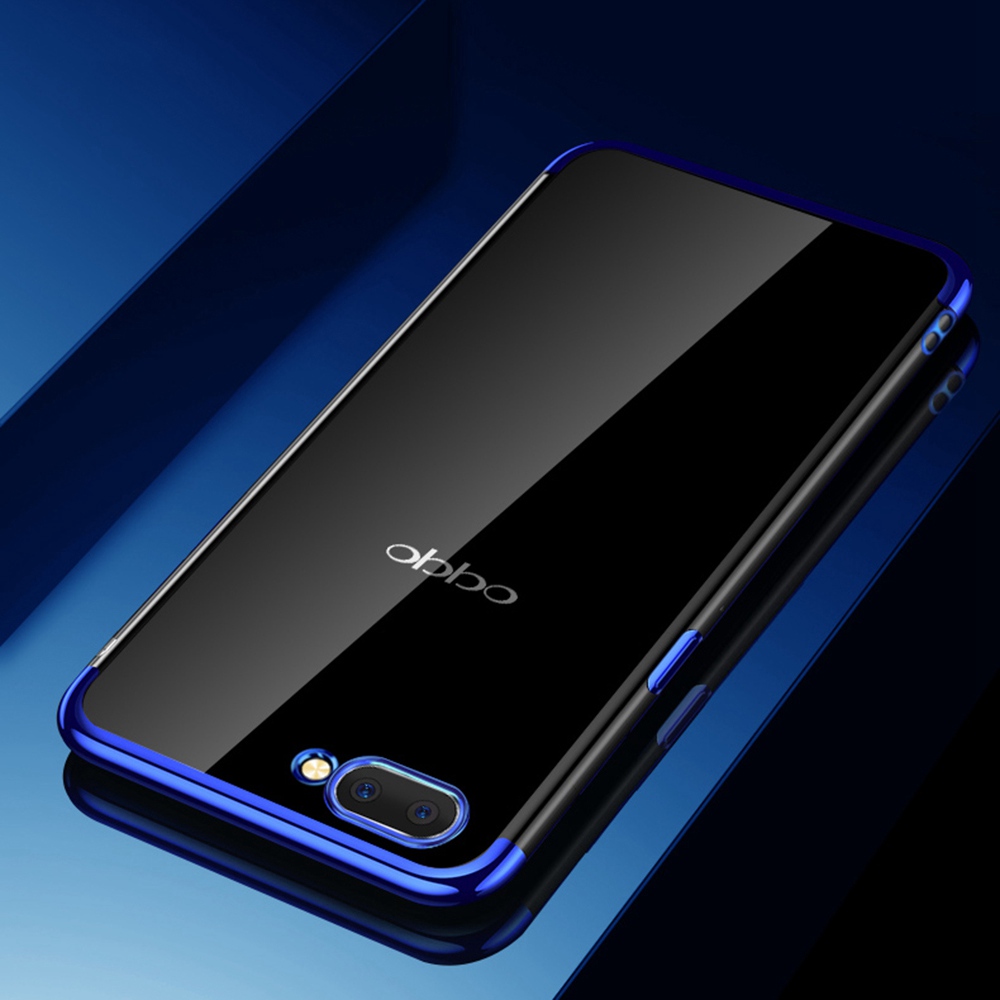 Soft TPU Transparent Plating Frame Shockproof Case for OPPO A5
