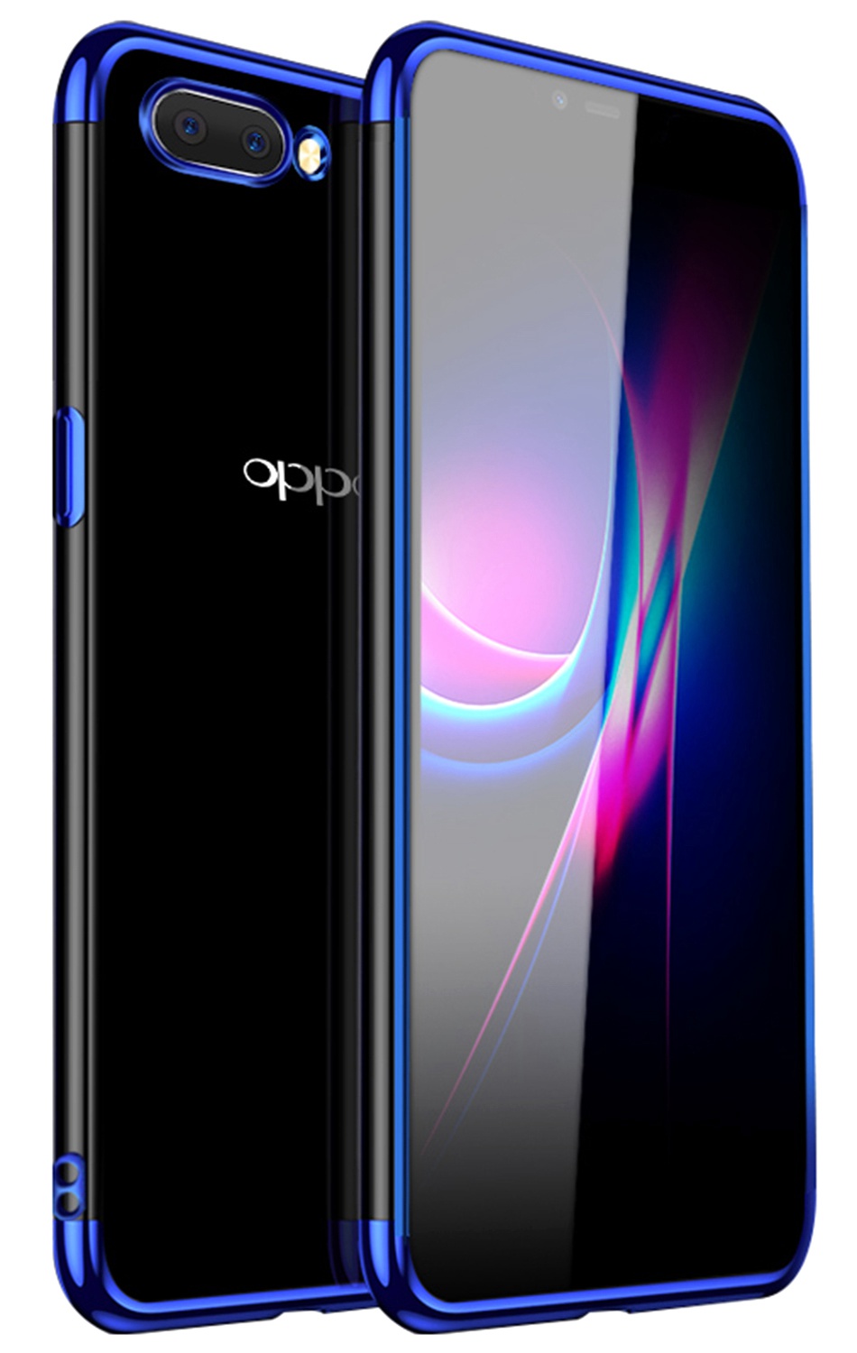 Soft TPU Transparent Plating Frame Shockproof Case for OPPO A5