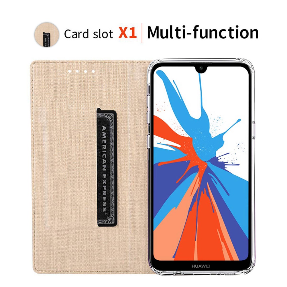 Huawei P Smart+ (2019) Case,Slim Premium Leather Flip Cover with Kickstand Card Slot Magnetic