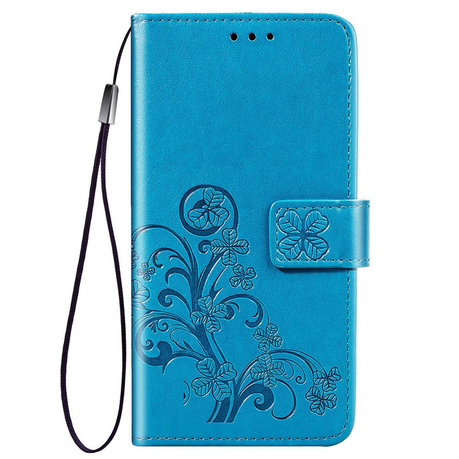 Samsung Galaxy J4+ Case,Premium PU Leather Flip Wallet Cover Shell with Folding Kickstand