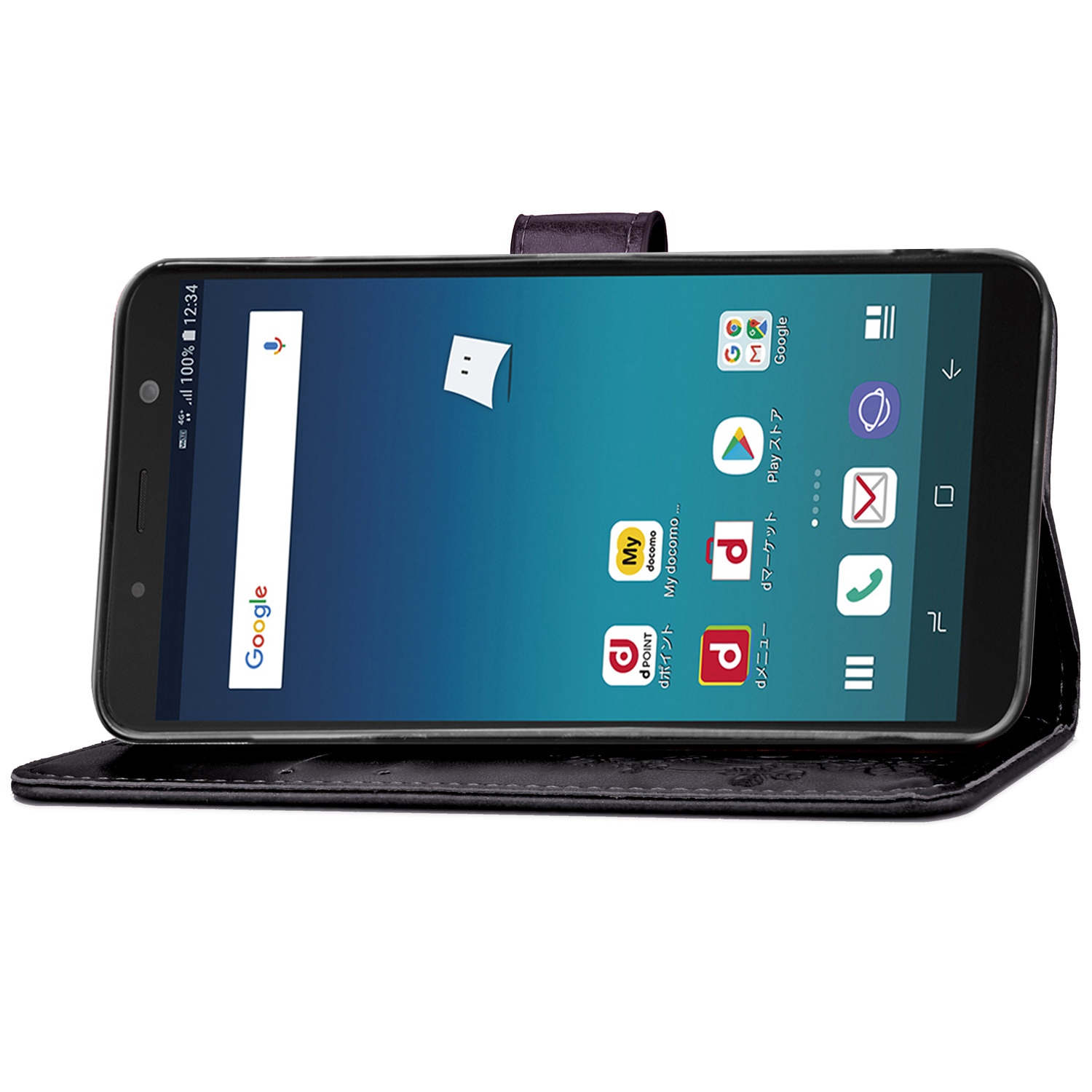 Samsung Galaxy J4+ Case,Premium PU Leather Flip Wallet Cover Shell with Folding Kickstand