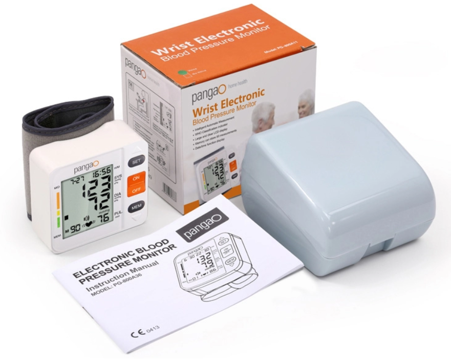 Orange backlight Wrist Digital Blood Pressure Monitor Watch Automatic Sphygmomanometer  Pulse Rate Heart Beat Rate Meter  USB rechargeable battery