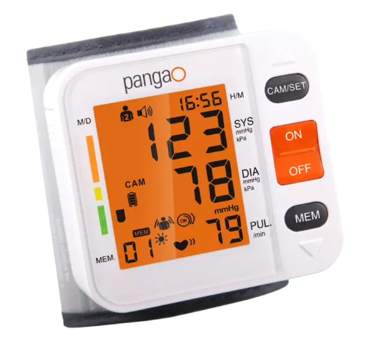 Orange backlight Wrist Digital Blood Pressure Monitor Watch Automatic Sphygmomanometer  Pulse Rate Heart Beat Rate Meter  USB rechargeable battery