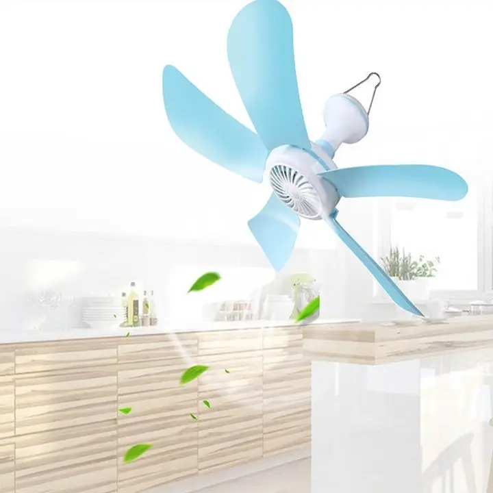 Mini Silent Five-leaf Ceiling Fan BLUE