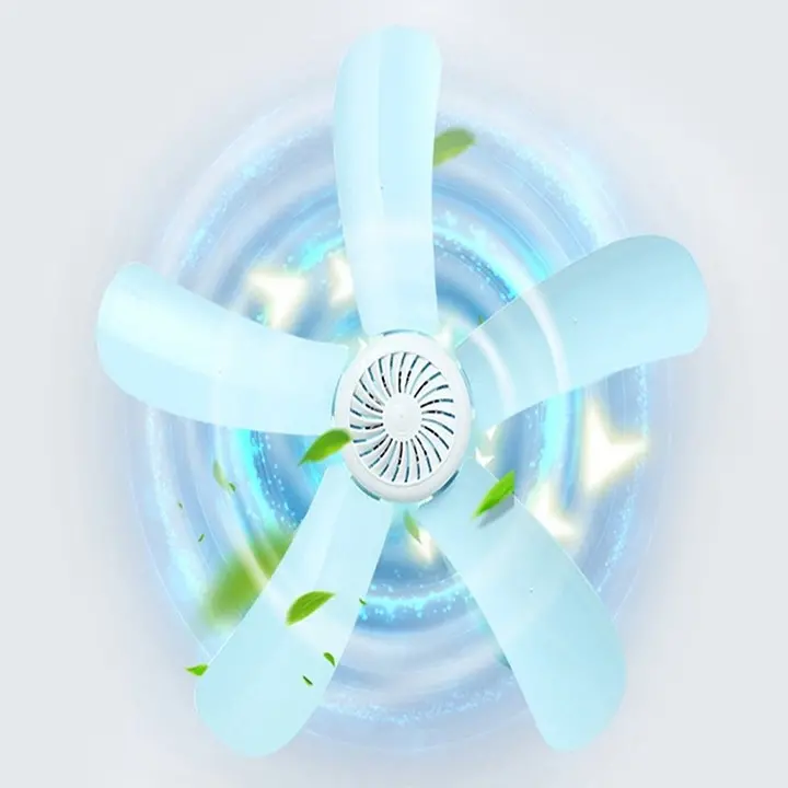 Mini Silent Five-leaf Ceiling Fan BLUE