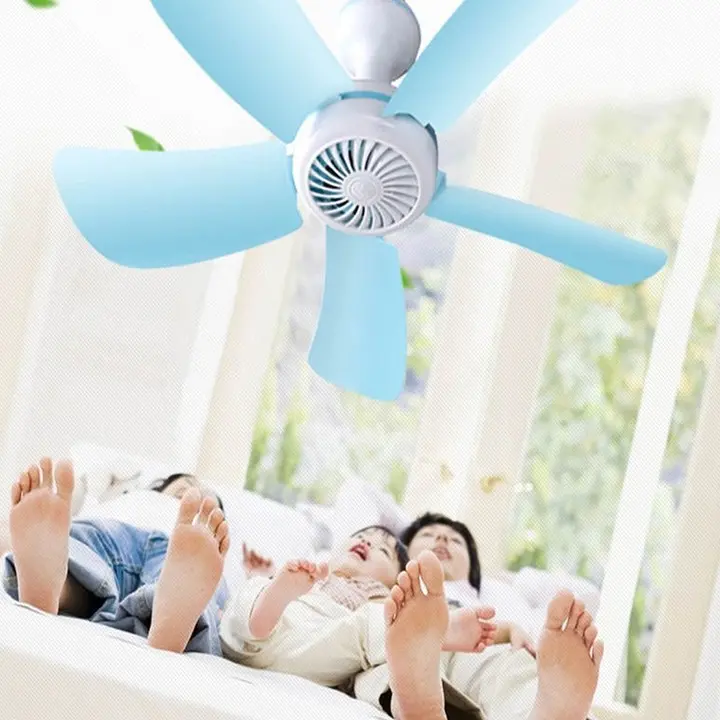 Mini Silent Five-leaf Ceiling Fan BLUE