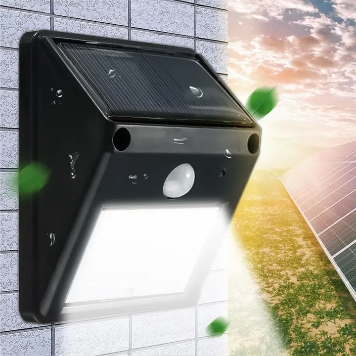 30LED Solar Power Wall Light Outdoor Waterproof Energy Saving Yard Path Home Garden Security Lamp black 124mm 0.65w