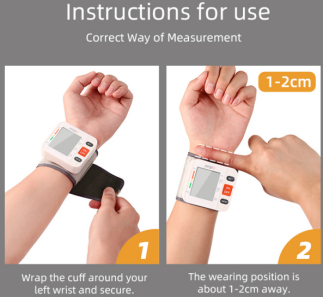 Orange backlight Wrist Digital Blood Pressure Monitor Watch Automatic Sphygmomanometer  Pulse Rate Heart Beat Rate Meter  USB rechargeable battery