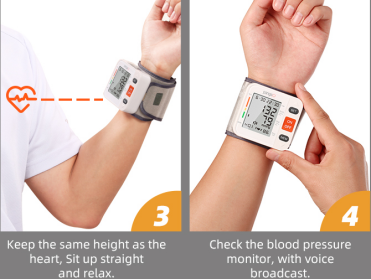 Orange backlight Wrist Digital Blood Pressure Monitor Watch Automatic Sphygmomanometer  Pulse Rate Heart Beat Rate Meter  USB rechargeable battery