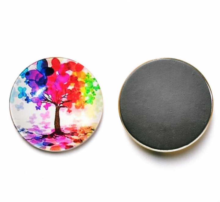Fresh Tree Crystal Glass fridge magnet Cartoon message sticker refrigerator magnet Kitchen