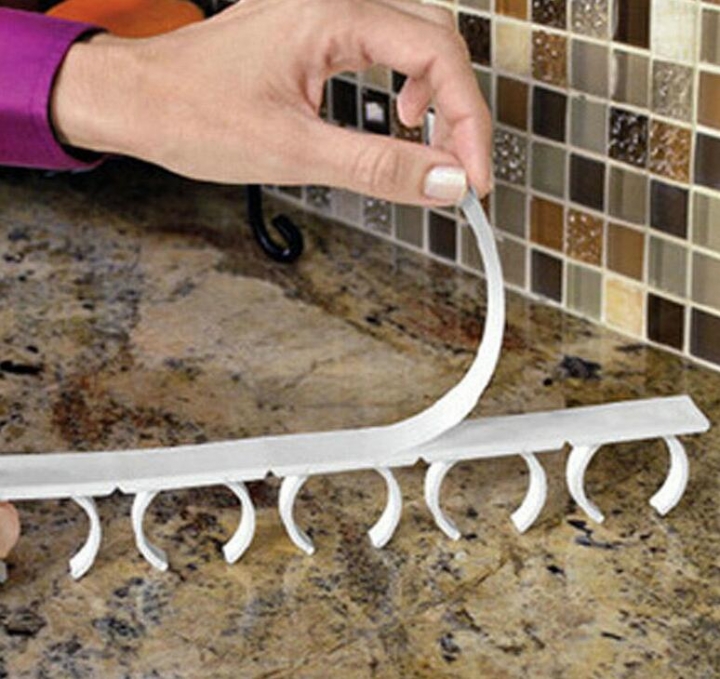 Plastic Store Home Kitchen Organizer Stick Spice Rack Storage Gripper Door Hooks 4PCS/SET