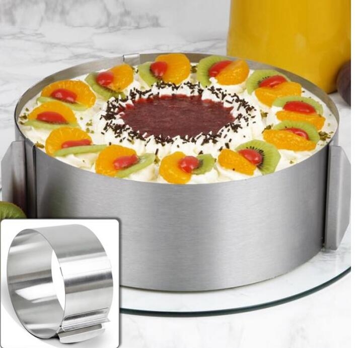 Retractable Stainless Steel Circle Mousse Ring  Set Size Shape Adjustable Bakeware Fondant Cake Mold