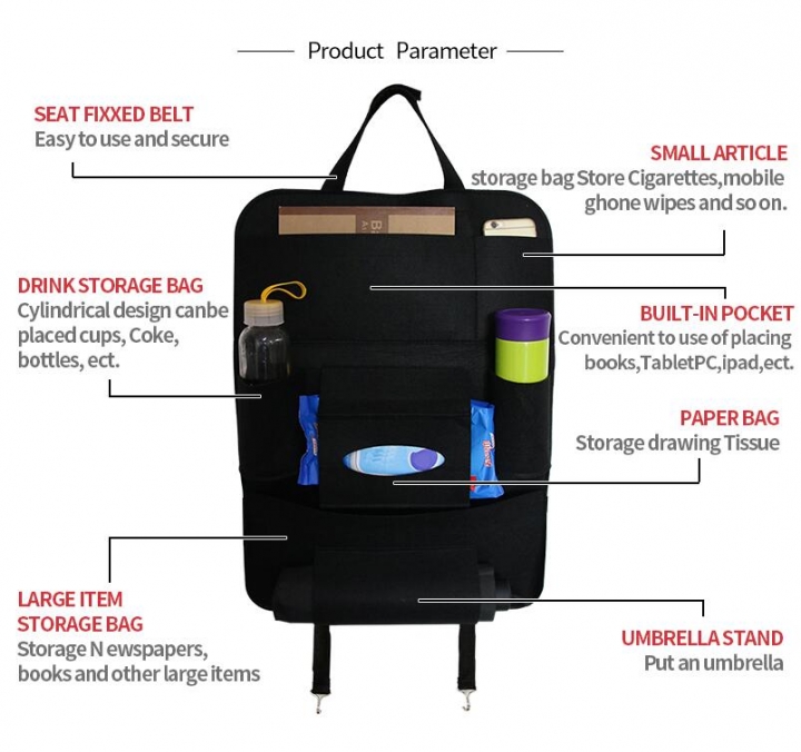 Car Seat Back Storage Organizer Travel Box Pocket l Stowing Tidying Protector Kids   Accessoires