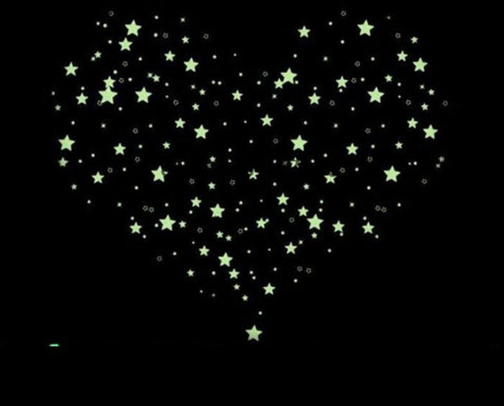 100 pcs. 3D stars glow in dark Luminous Wall Stickers Kids Room living room Decal Home Decoration