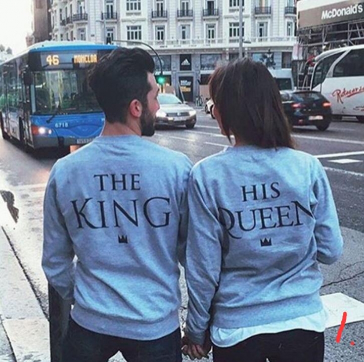 2019 KING Queen Crown Print Unisex Autumn Hoodies Slim Sweatshirt for Couple Lovers Hooded Pullovers